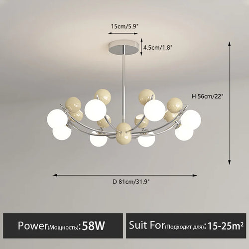 Creative LED chandelier for modern children's room decor - vue 13 sur 12