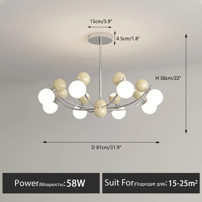 Creative LED chandelier for modern children's room decor - vue 12 sur 12