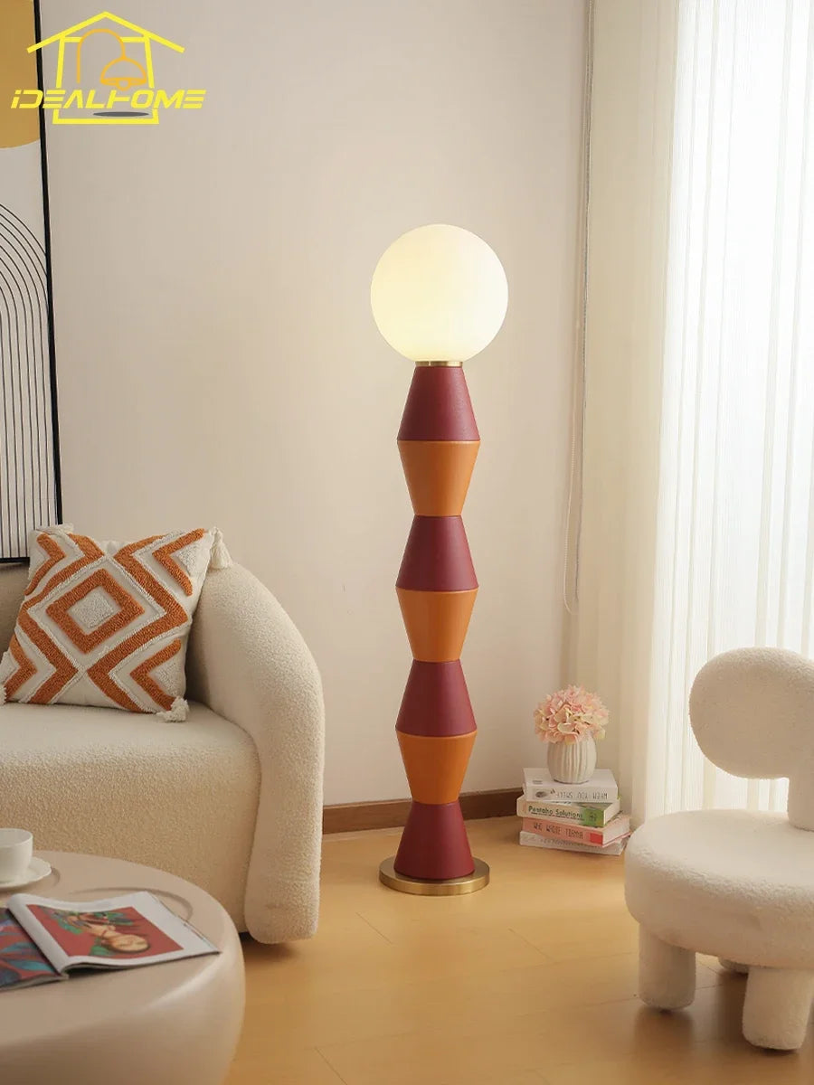 Modern leather LED floor lamp for interior decoration