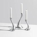 Curved abstract ceramic candle holder for artisan décor