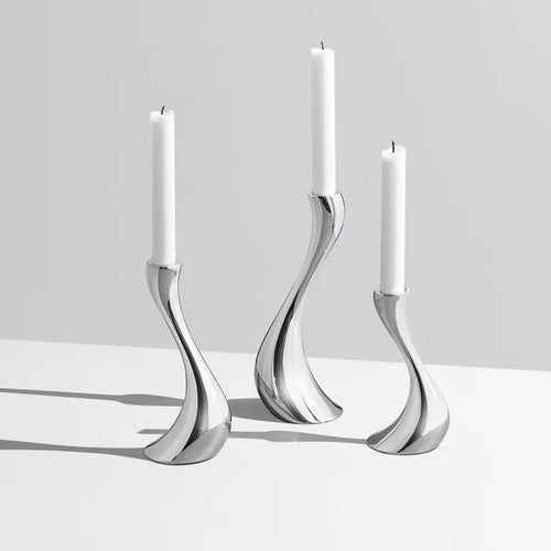 Curved abstract ceramic candle holder for artisan décor - vue 3 sur 9