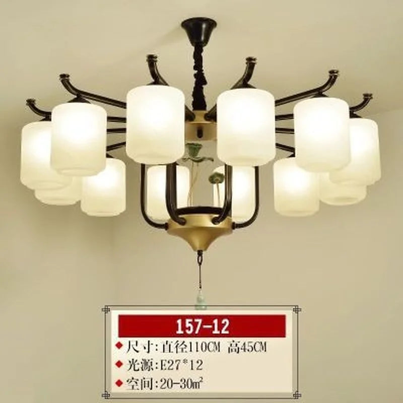 Chinese retro chandelier for elegant and cosy lighting - vue 8 sur 21