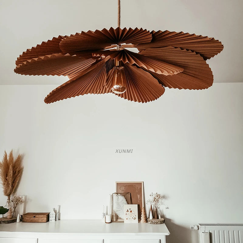 Nordic wabi-sabi fan-shaped chandelier for creative decor