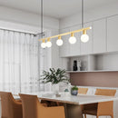 Minimalist brass chandelier with adjustable wire for bar and restaurant