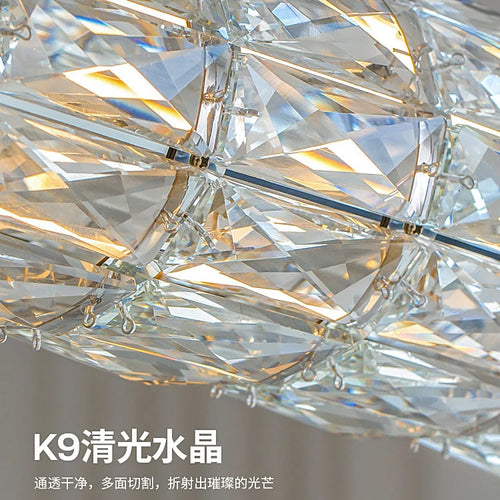 Modern crystal chandelier with simple and elegant pendant - vue 7 sur 10