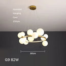 Modern glass chandelier with artistic bubbles