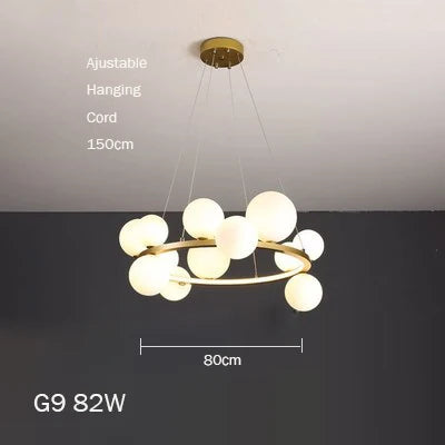 Modern glass chandelier with bubbles for elegant interiors - vue 15 sur 18