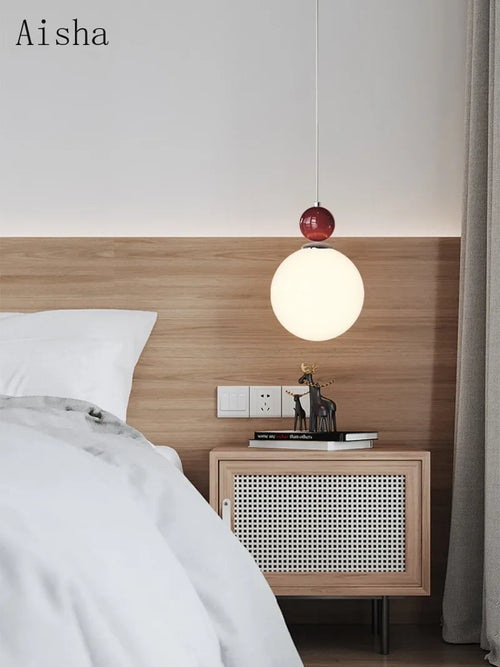 Minimalist romantic glass pendant light with eye protection decorative - vue 2 sur 10