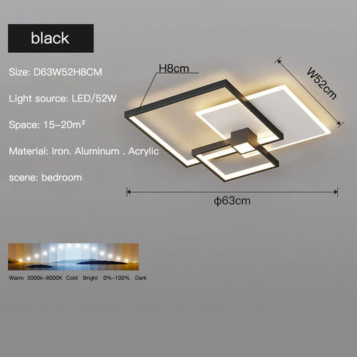 Modern rectangular minimalist LED ceiling light - vue 12 sur 12