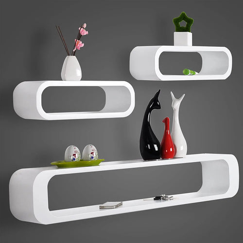Set of 3 floating shelves for indoor wall decoration - vue 8 sur 8