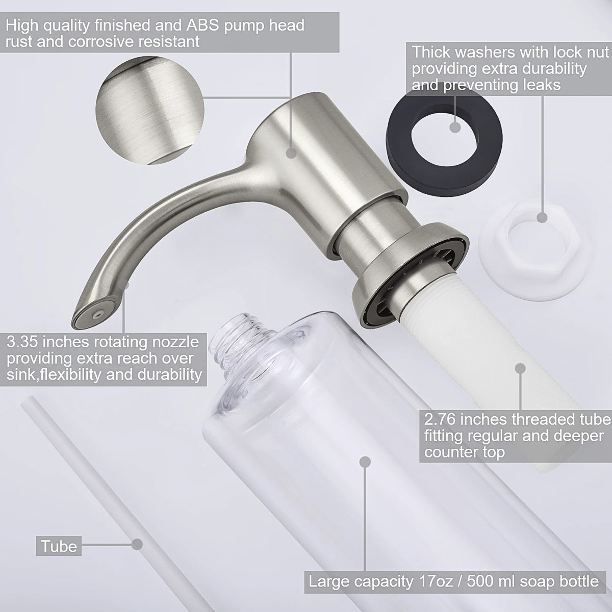 500ml liquid soap dispenser for kitchen practical accessories - vue 10 sur 11