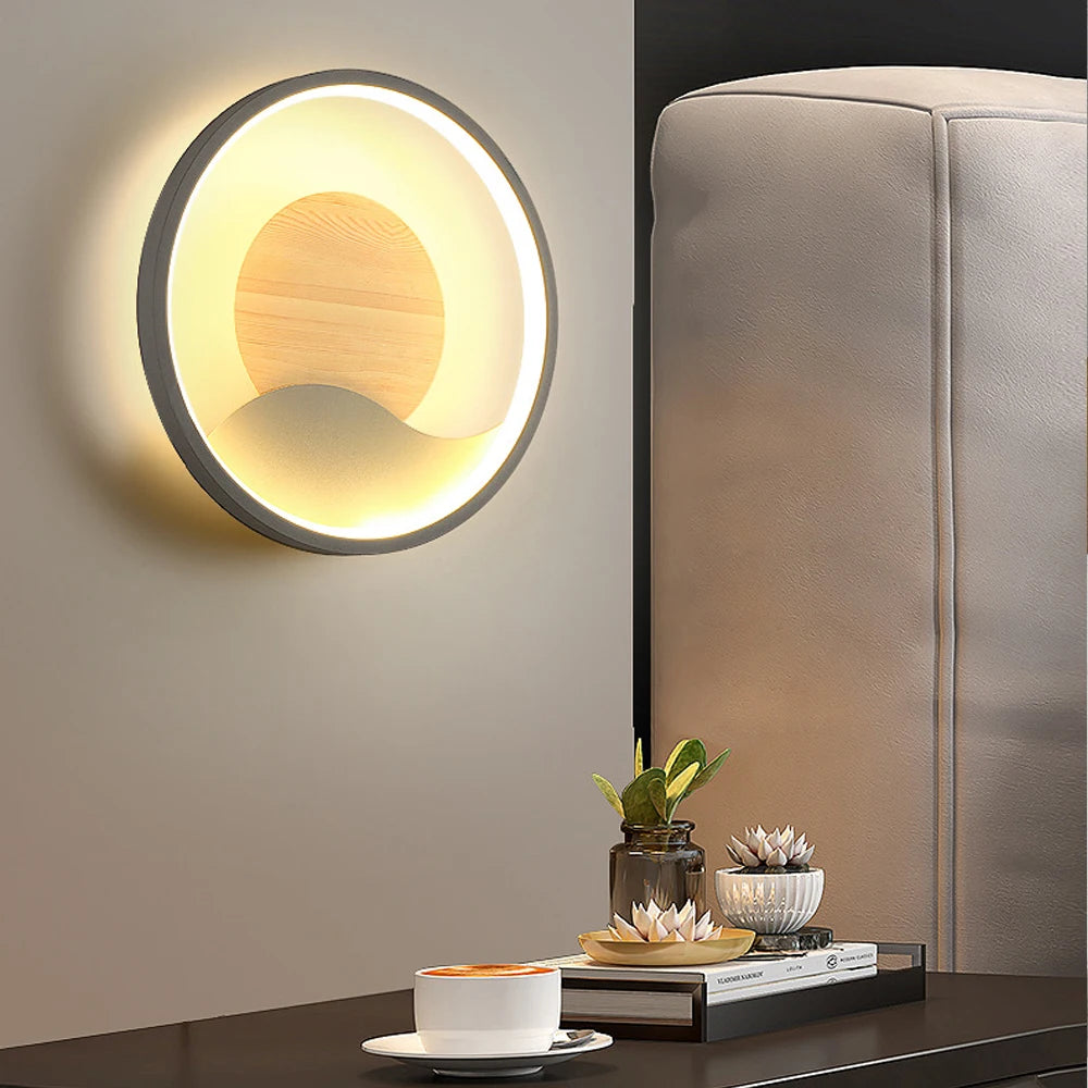 Nordic LED wall light for indoor bedroom and hallway - vue 3 sur 7
