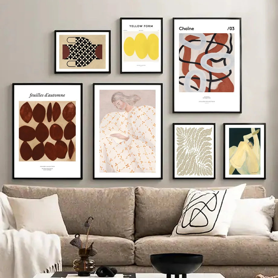 girl skirt ginkgo biloba wall art decorative canvas - vue 3 sur 7