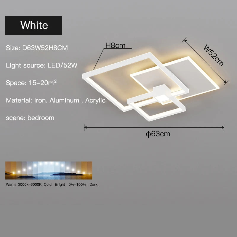 Modern rectangular minimalist LED ceiling light - vue 12 sur 12
