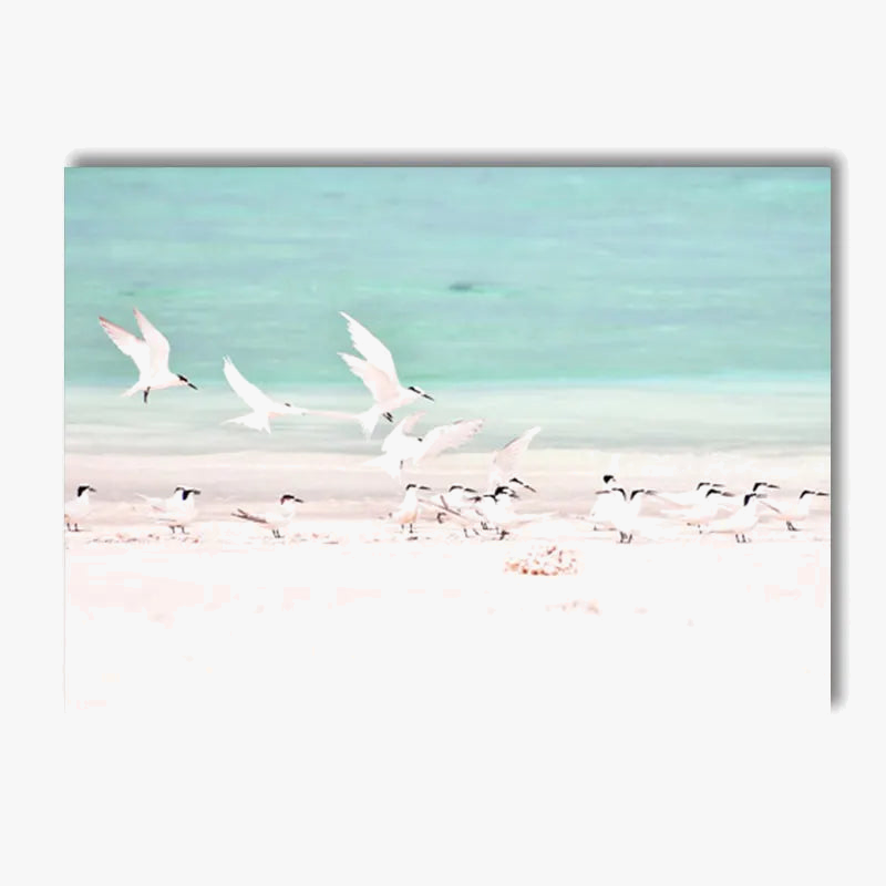 Modern beach sunrise poster wall decor