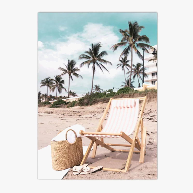Sunrise beach waves wall poster modern decor