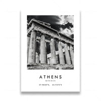 Black and white city travel photography poster wall decor