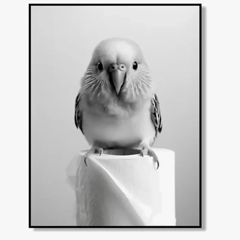 Black and white cute animal art posters decorative