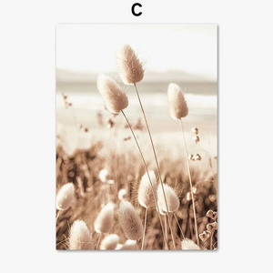 Natural landscape poster morning lake beach fox wall art décor