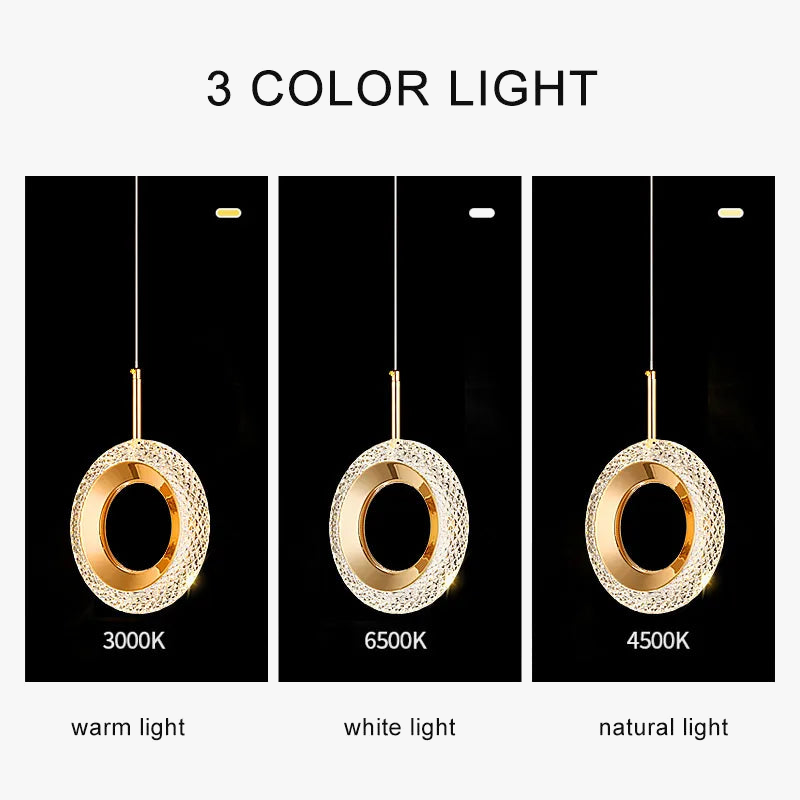Nordic ring LED pendant light for bedroom, bedside and living room