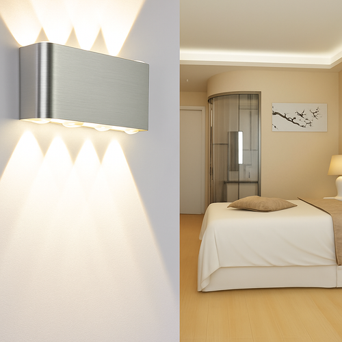 Chrome wall light with coloured LED - vue 4 sur 11