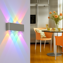 Chrome wall light with coloured LED