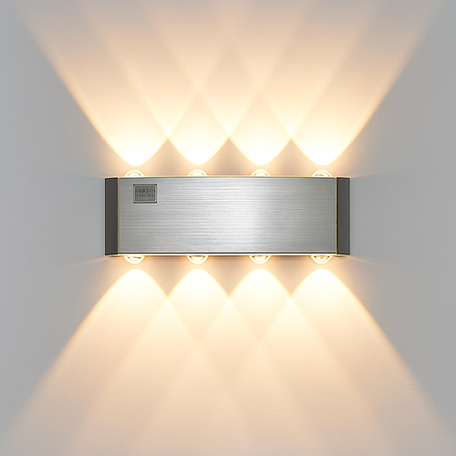 Chrome wall light with coloured LED - vue 9 sur 11