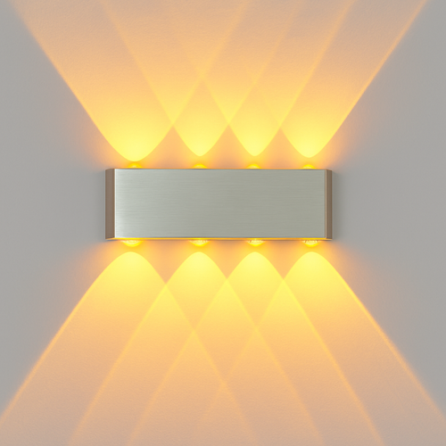 Chrome wall light with coloured LED - vue 11 sur 11