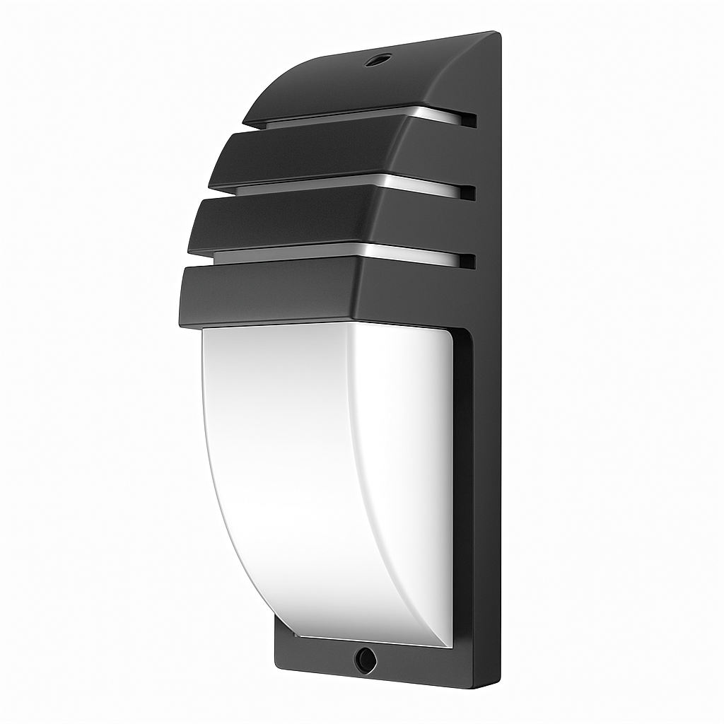 Outdoor LED wall light with rounded design