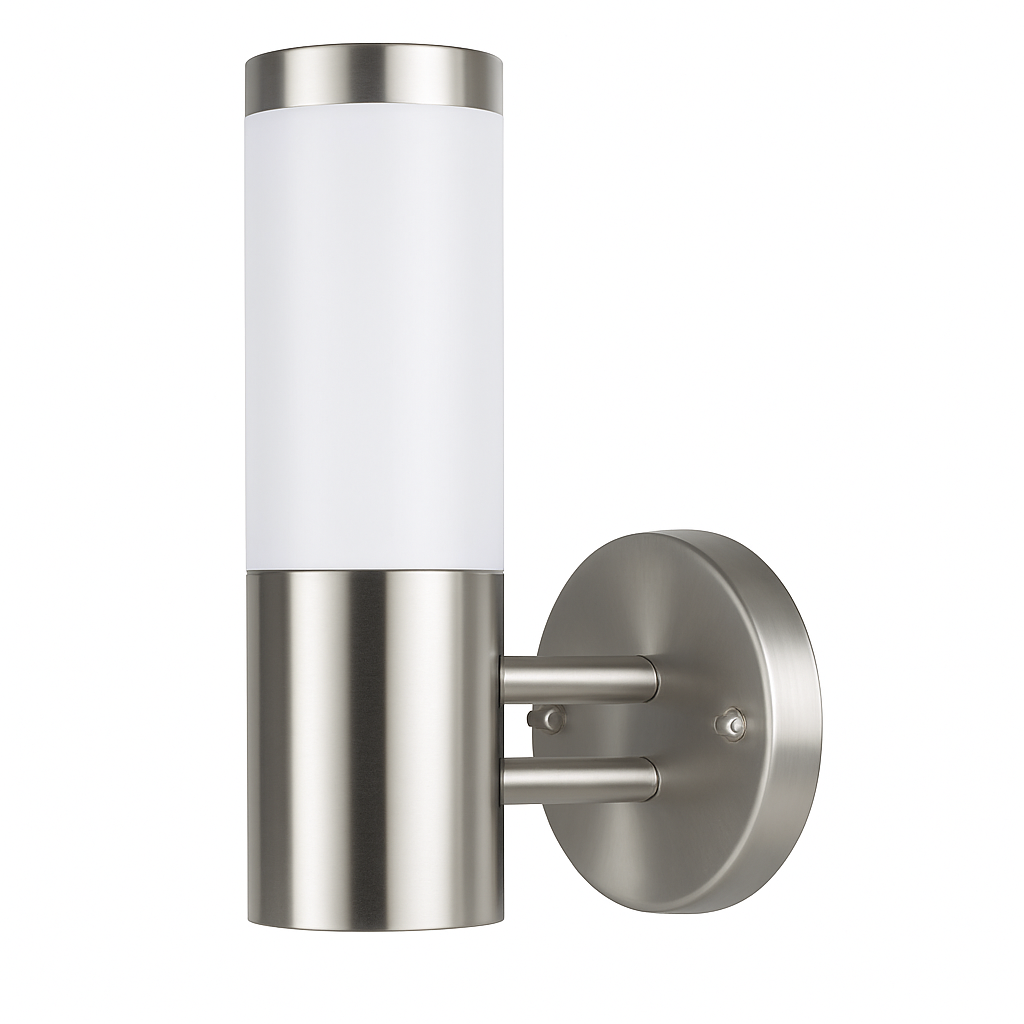 Milky chrome finish LED outdoor wall light