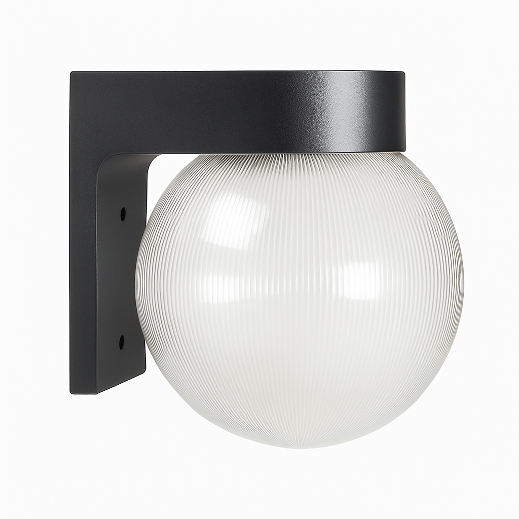 Outdoor LED wall light with base and acrylic globe - vue 3 sur 6