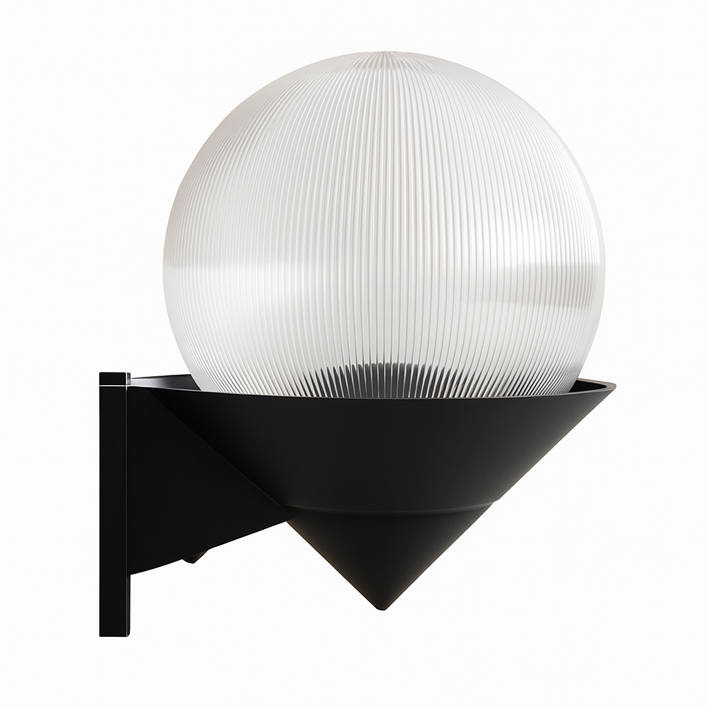 Outdoor LED wall light with base and acrylic globe - vue 4 sur 6