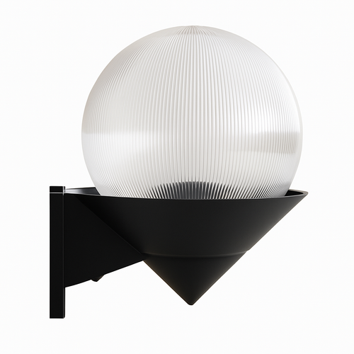 Outdoor LED wall light with base and acrylic globe - vue 4 sur 6