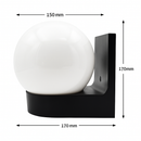 Outdoor LED wall light with base and acrylic globe