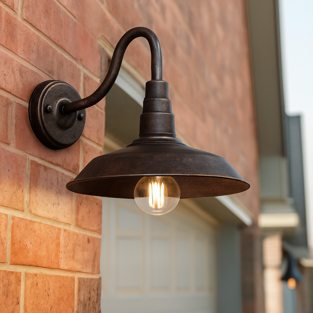 Vintage rustic LED outdoor wall light (black or brown) - vue 3 sur 5