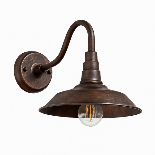 Vintage rustic LED outdoor wall light (black or brown) - vue 4 sur 5