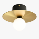Round gold art style LED wall light