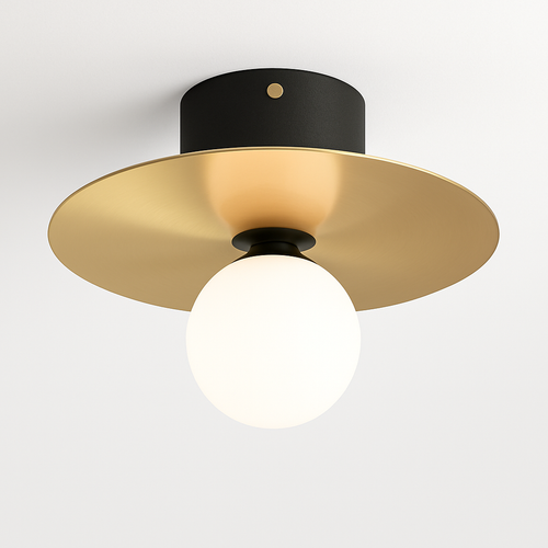 Round gold art style LED wall light - vue 2 sur 5