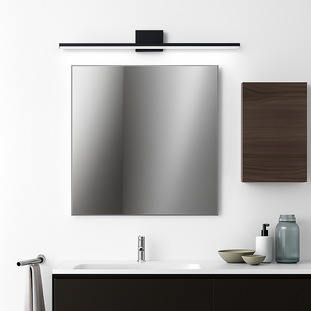 Rectangular bathroom mirror LED wall light cabinet - vue 2 sur 19