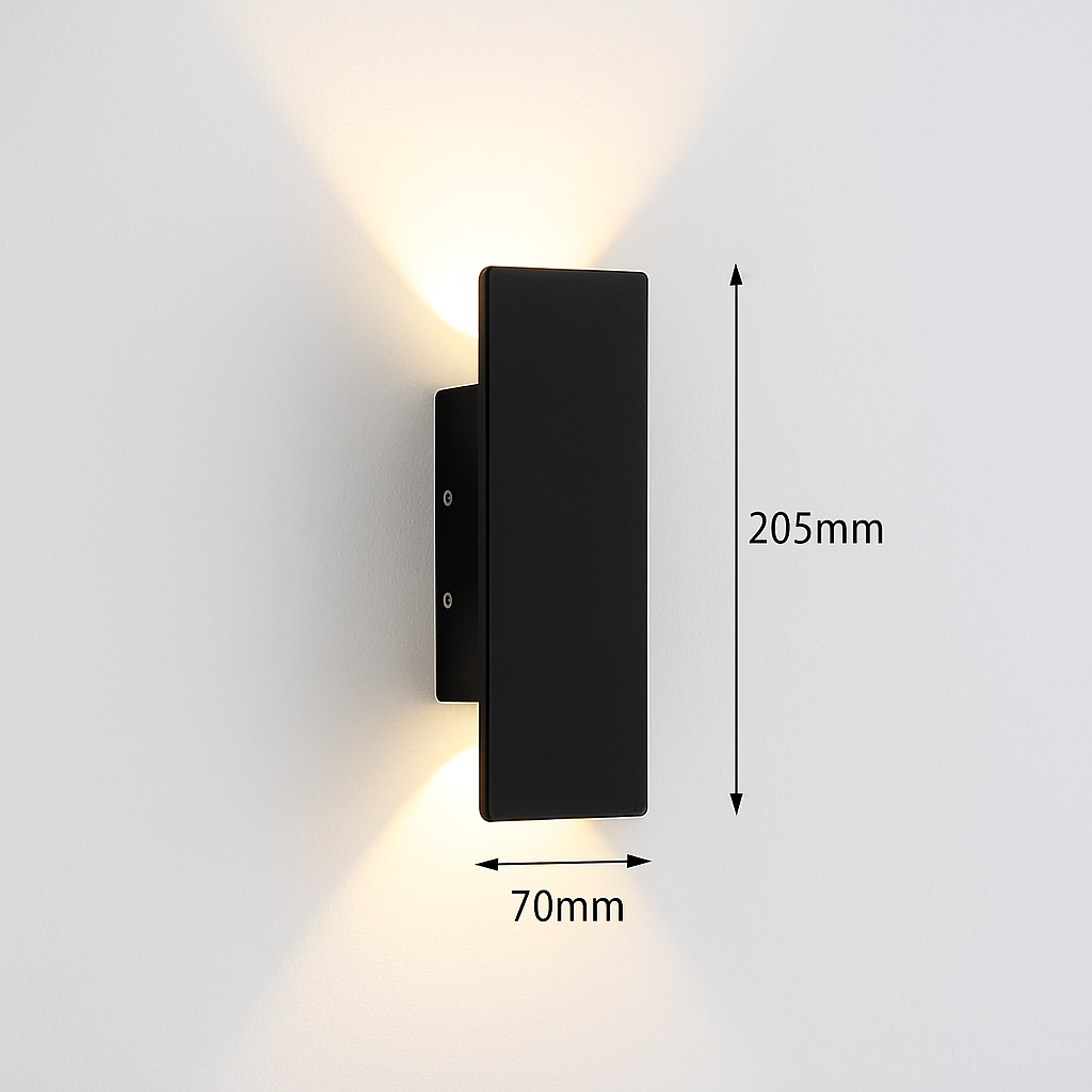 Modern simple aluminium LED wall light for hallway and home