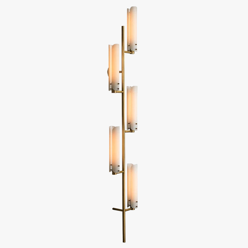 Modern art deco gold copper wall light