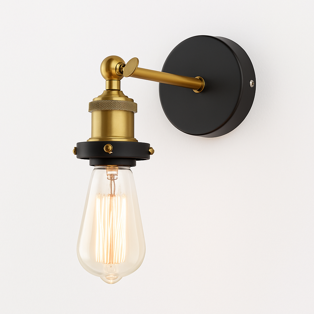 Wall light with glass shade