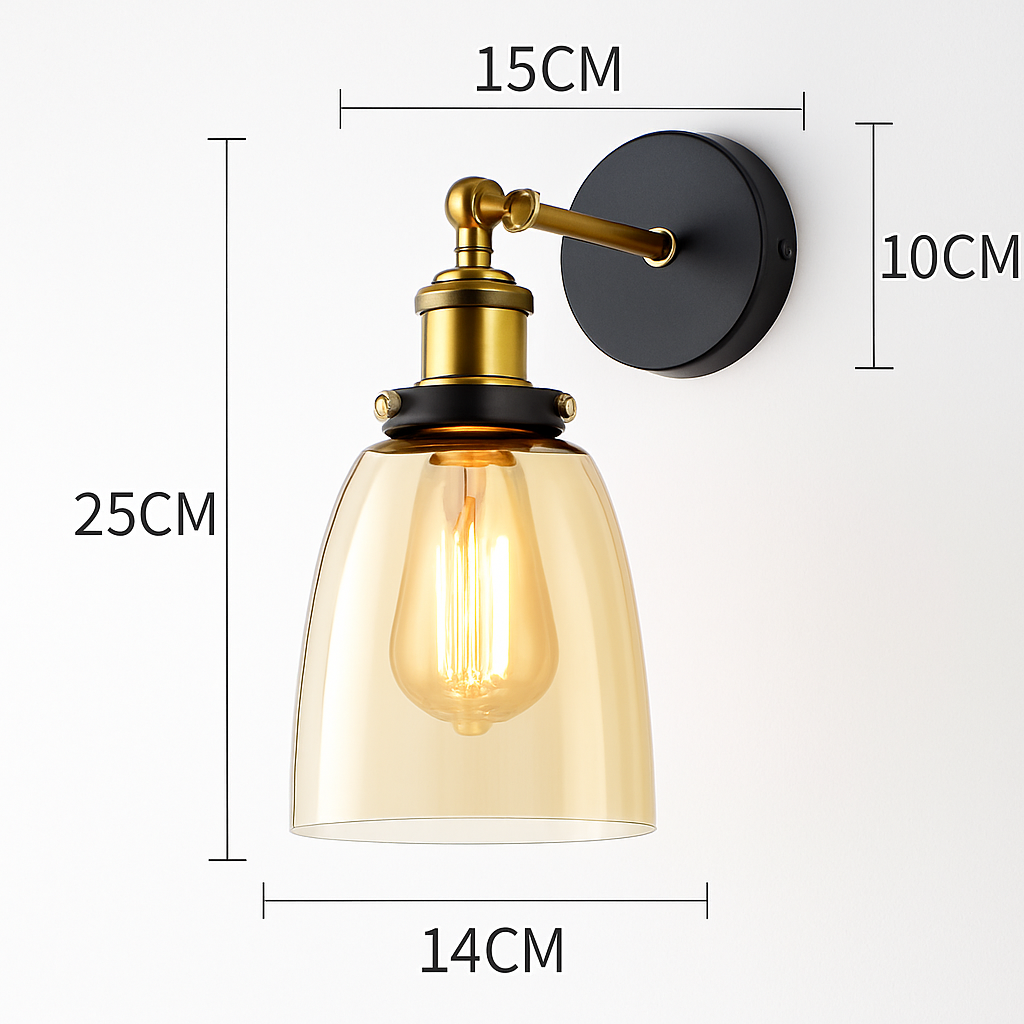Wall light with glass shade - vue 13 sur 19