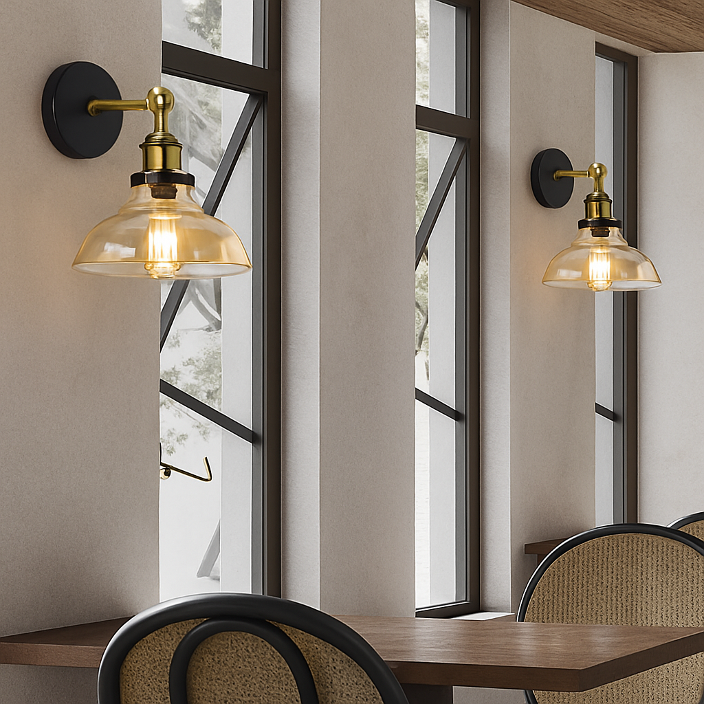 Wall light with glass shade - vue 3 sur 19