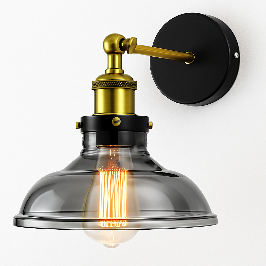Wall light with glass shade - vue 6 sur 19