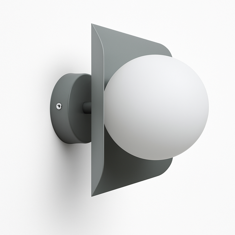 Morden minimalist LED wall light with white globe (coloured options)
