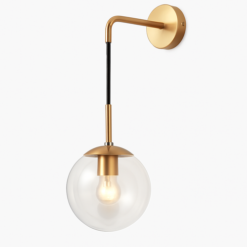 Wall light with hanging glass globe - vue 2 sur 8