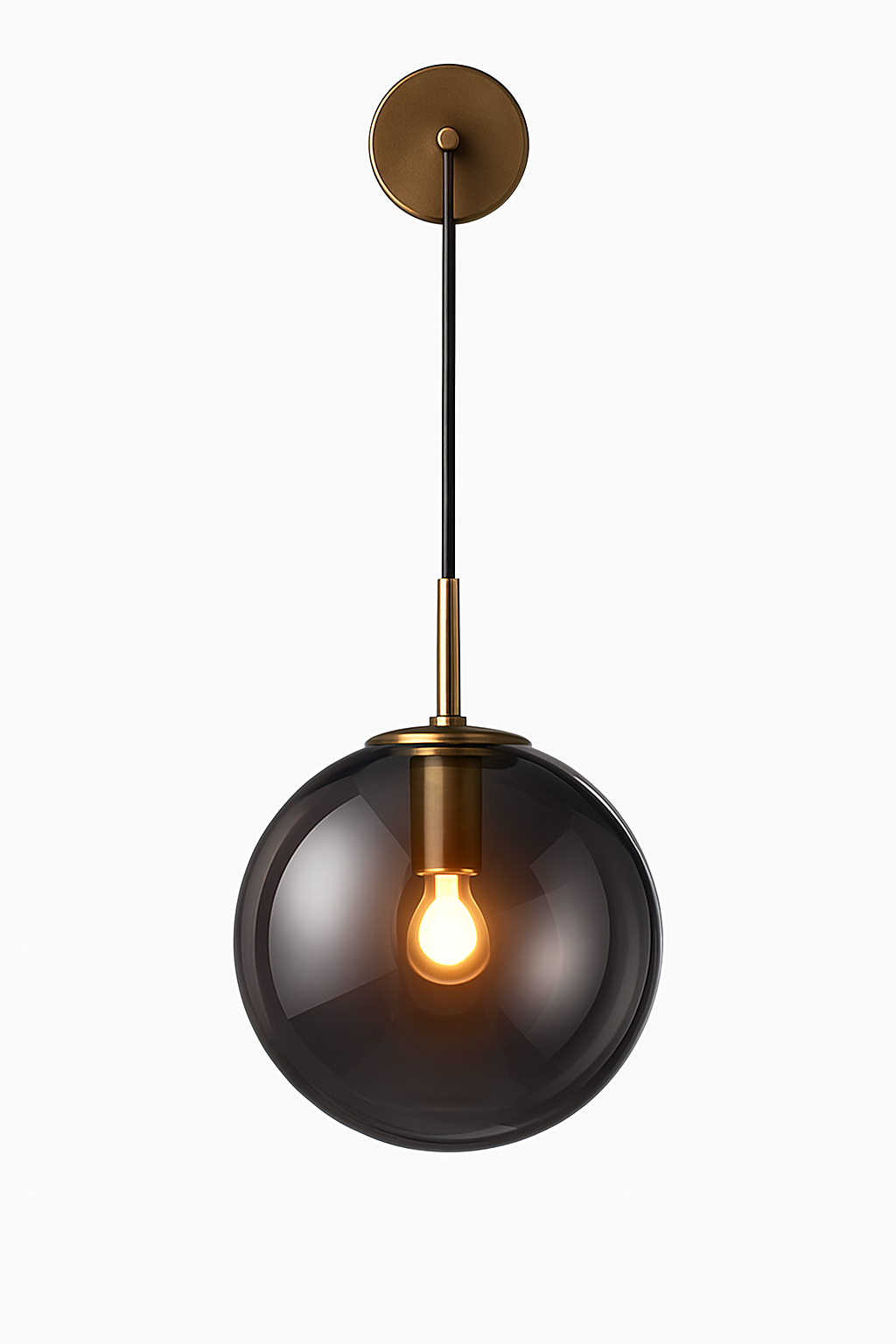 Wall light with hanging glass globe - vue 6 sur 8