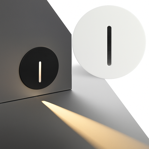 Wall light with PIR sensor and integrated night light in aluminium