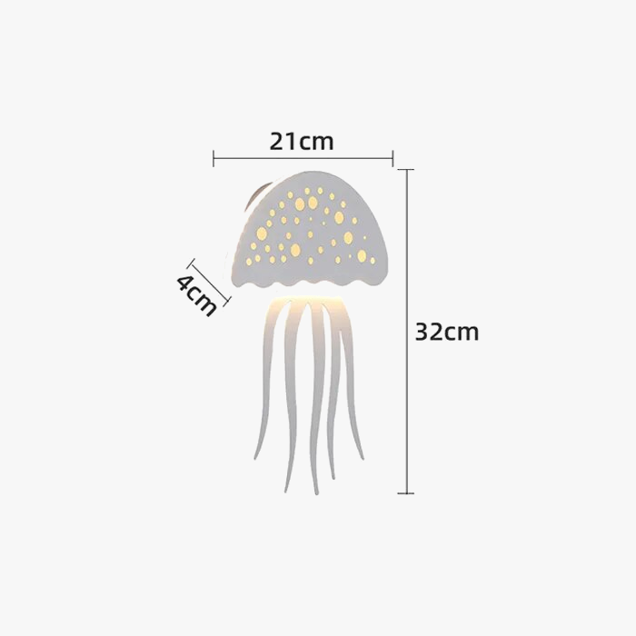 White jellyfish-shaped LED wall light